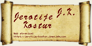 Jerotije Kostur vizit kartica